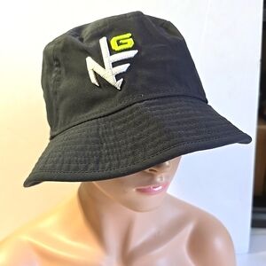 New Era Golf Bucket Hat Blue/Grey With Raised Letters Unisex